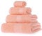 HOMESCAPES Peach Turkish Cotton 4 Piece Towel Set Soft & Absorbent 500 GSM Heavyweight Face Cloth, Hand Towel, Bath Towel & Bath Sheet Towel Bale