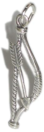 Bogen und Pfeil Sterling Silber Charm .925 x 1 Bogenschießen Bogen Pfeile Charms