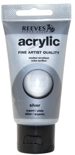 Reeves Acryl 75ml Silber Farbe hohe Pigmentierung und Farbbrillanz Farbkraft