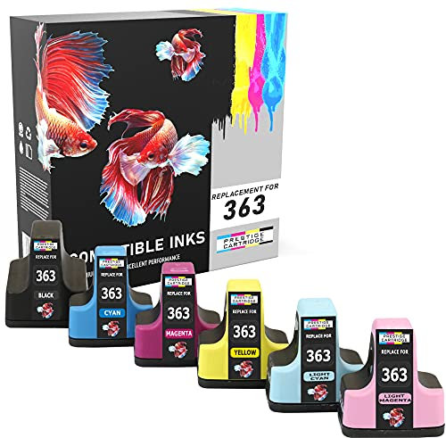 Prestige Cartridge Tintenpatrone HP363 passend zu HP Drucker Photosmart C5100, C5150, 6-er Pack, farbig sortiert