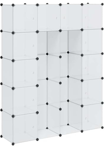 Kleiderschrank Faltschrank Garderobe Wäscheschrank Steckregal 14 Schubladen weiß 37 x 146 x 180,5 cm