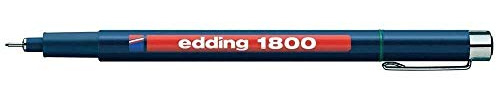 Edding 1800 Profipen Fineliner Faserstift Zeichenstift, 0,3 mm, Schwarz