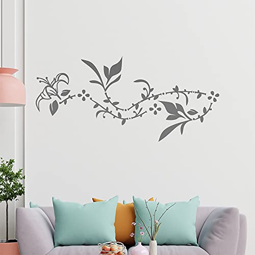 Blume - Ranken Wandtattoo in 6 Größen - Wandaufkleber Wall Sticker - Dekoration, Küche, Wohnzimmer, Schlafzimmer, Badezimmer