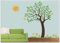 Wandtattoo wandaufkleber kinderzimmer Baum Schmetterling Blumen Sonne wbm42(073 dunkelgrau, set4:Baum 130cm x180cm (Hoch))