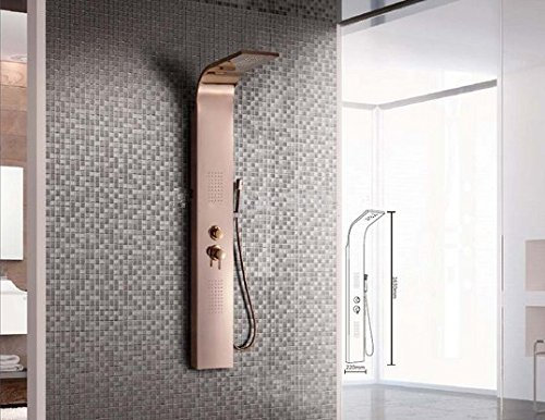 Gowe rot golden Rain Duschsäule Wand montiert Düsen Spritze Hand Einheit Dusche Panel