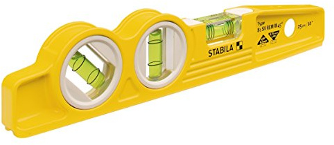Stabila 25245 - Die Cast Magnetic Torpedo with 45 Degree Vial and V-Groove Frame