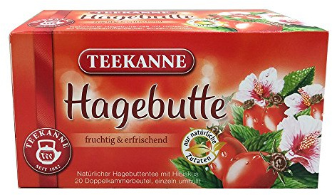 TEEKANNE Hagebutte Früchtetee 70g – fruchtig‑erfrischender Hagebuttentee, vollmundig & leuchtend rot, mit Hibiskus, Rainforest‑Alliance-zertifiziert, vegan, glutenfrei, laktosefrei