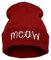 Beurio Slouchy Beanie Winter Knit Skull Mütze für Damen Herren mit Meow, rot, Einheitsgröße