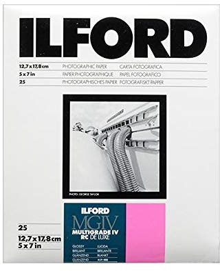 Ilford 5 x 7 (12,7 x 17,8 cm) Multigrade RC glänzend, 25 Blatt