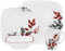 Corelle 16-Piece Vitrelle Glass Kyoto Leaves Chip and Break Resistant Dinner Set, Service for 4, Red/Grey