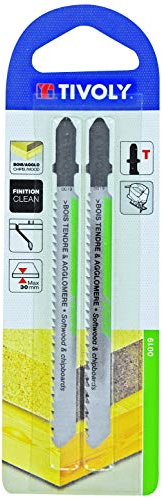 TIVOLY XT505520019 - Blister MADERA BLANDA Y AGLOMERADO/Hoja de calar largo 100 mm corte 75 mm (Envase de 2 pz.)