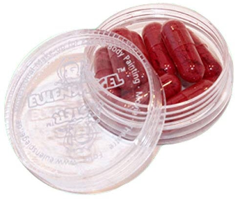 Eulenspiegel 405307 - Gelatine Blutkapseln mit Kunstblutpuder, 8 Stück, Theaterblut, Filmblut