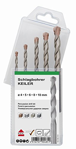 KEIL Schlagbohrersortiment KEILER 5-teilig, Ø 4,0 / 5,0 / 6,0 / 8,0 / 10,0 mm, in Multipack, 150 350 410
