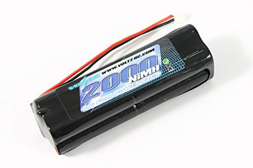 Voltz 2000mAh 9.6V Square TX Transmitter Battery Fits JR, Spektrum, Etronix, Tamco