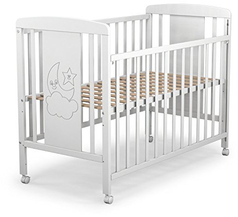 Cuna para bebé, Modelo Cielo. 1 Lateral abatible y 5 Posiciones de somier