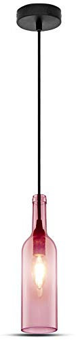Lampadario decorativo 1MT E14 Bottle Shape Ф72mm Vetro - Rosa