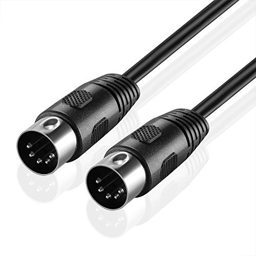 TNP MIDI Cable (3FT) - 5 Pin DIN Male Audio MIDI to MIDI Connector Interface Jack Plug Wire Cord