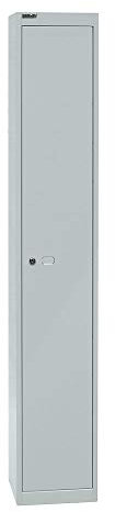 BISLEY Garderobenschrank Office, 1 Abteil, 1 Fach, T 305 mm, Metall, 645 Lichtgrau, 30.5 x 30.5 x 180.2 cm