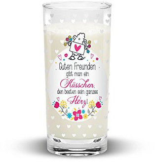 Sheepworld Trinkglas Motiv Freunde | Glas mit Motivdruck, Wasserglas, 50 cl | Geschenk Geburtstag, Einladung | 44401