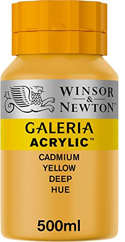 Winsor & Newton Galería - Pintura Acrílica , 500 ml, Amarillo (Cadmium Yellow Deep Hue)