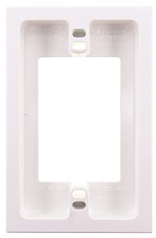 ARLINGTON Industries BES1 EXTENDS Shallow Boxes 5/8 INCH, Non-Metallic Box Extender, Plastic, Single Gang, White