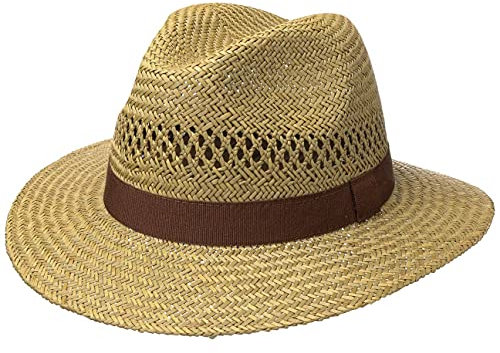 LIPODO Traveller de Paja Classic Sombrero de hombretraveller (Natural) M 56-57 cm