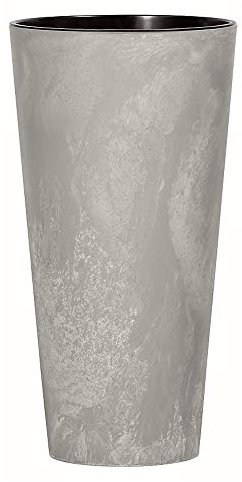 Prosperplast Tubus Slim Effect de plástico CON depósito en color Cemento, 76,2 (alto) x 40 (ancho) x 40 (profundo) cms