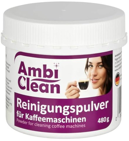 Reinigungspulver für Kaffeemaschinen | Reiniger mit Aktivsauerstoff für Kaffeevollautomaten | Kaffeefettlöser für Jura, Siemens,Delonghi, Krups, Melitta, Bosch uvm. | 480 g