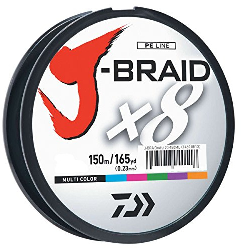 Daiwa J-Braid X8, Füllspule, Mehrfarbig, Monofil-Durchmesser entsprechend 3,6 kg