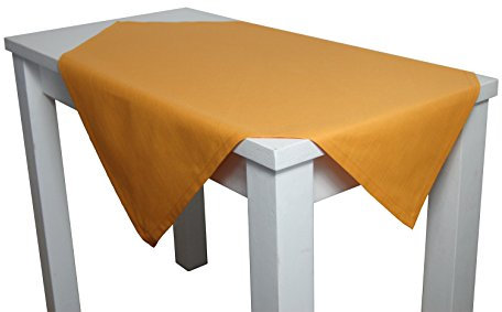 beties Farbenspiel Tischdecke Mitteldecke ca. 80x80 cm - in interessanter Größen- und Farbauswahl - 100% Baumwolle für eine fröhlich Stimmung in Unifarben (Gold-Gelb)