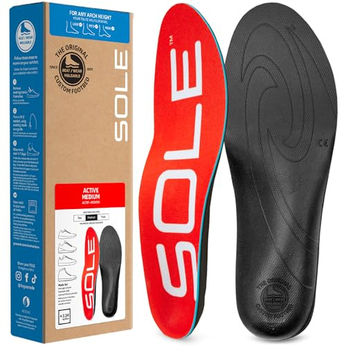 SOLE Active Medium Insoles - Custom Moldable, Mens 10/Womens 12