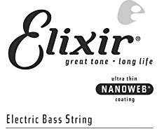 Cordes Elixir® pour basse à l'unité en Acier plaqué Nickel avec revêtement NANOWEB®, Extra Long Scale (.105)