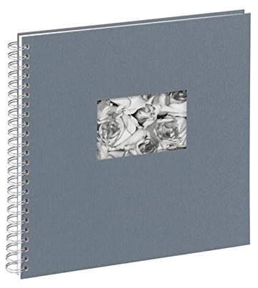 Pagna 13938-10 Passepartout-Spiralalbum, 310 x 320 mm, 40 Seiten, Leineneinband mit Passepartout, weißer Fotokarton, grau
