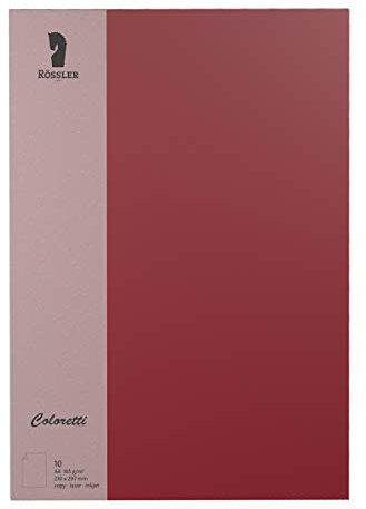Rössler 220726572 Coloretti Briefpapier, 165g/m², DIN A4, 10 Blatt, rosso