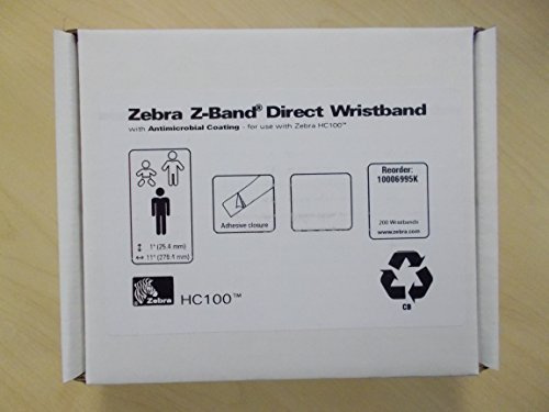 Zebra Wristband Polypropylene 1 x 11in Direct Thermal Z-Band Comfort Yellow HC100 10010951-7K by Zebra Technologies