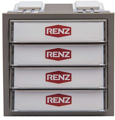 RENZ Tastenmodul mit 4 Klingeltaster-Graualuminium (RAL 9007)
