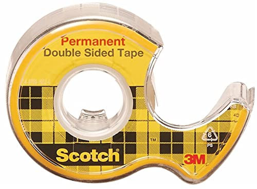 Scotch Self-adhesive Tape, double-sided, (136D), with dispenser, 12mm, 6. 3m