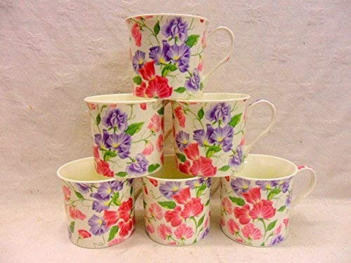 Set of 6 China Palace Mugs in Sweet Pea Design