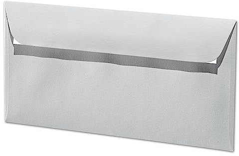 ARTOZ 25x Briefumschläge DIN Lang Licht-Grau 100 g/m² selbstklebend - DL 224x114 mm - Kuvert ohne Fenster - Umschläge mit Haftklebung Abziehstreifen