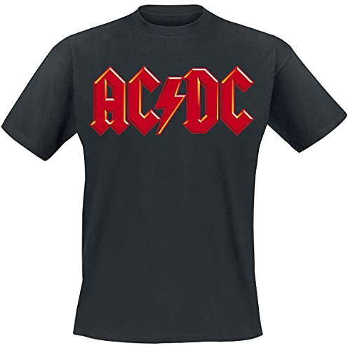 AC/DC Red Logo Männer T-Shirt 100% Baumwolle Band-Merch Bands Nachhaltigkeit