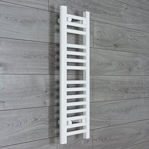 companyblue 200mm wide x 800mm high Prefilled Electric Heated Towel Rail Radiator Flat White Bathroom Warmer