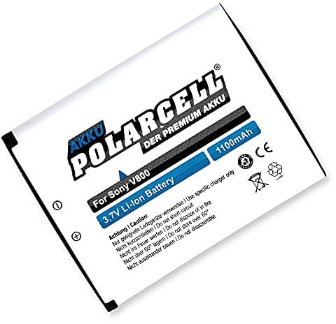 PolarCell BST-33 Akku für viele Sony Ericsson Modelle | K800i K810i C702 C903 K550i F305 G502 K630i C901 K530i Satio U1 | 1100mAh Starke Ersatz-Batterie | selektierte A+ Qualitätszellen | BST-40