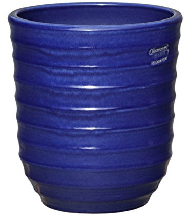 Hentschke Keramik Pflanztopf/Pflanzkübel frostsicher Ø 38 x 45 cm, Effekt blau, 332.045.64 Blumenkübel für Draußen + Innen - Made in Germany