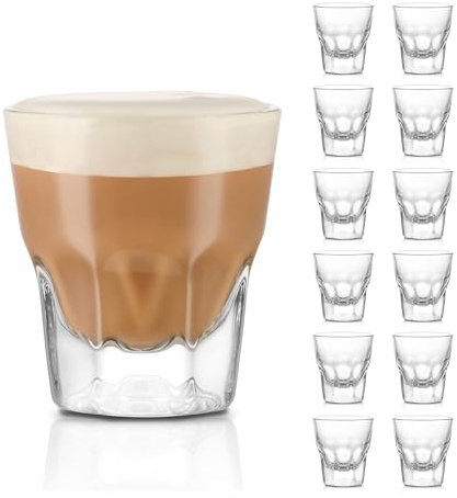 Libbey Gibraltar DuraTuff Drinking Glass Drinking Cup Set, Iconic Heavy Base Bar Glassware hick Drinking Glasses Set of 12, 4.5-Ounce Cortado Glasses