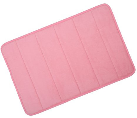 Blush Microfibre Memory Foam Bathroom Bath Mat With Non Slip Back 40 x 60cm
