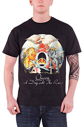 Queen T Shirt A Day at The Races Band Logo Nue offiziell Herren Schwarz XXL