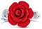 Bague Statement Rose Sculptée Rouge Accent CZ Mode Fleur Pour Femmes Pour Adolescente en Argent Sterling .925