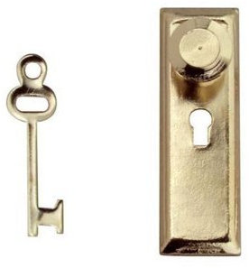 MyTinyWorld Dolls House Miniature 1:12th Scale Door Handle With Keyhole and Key