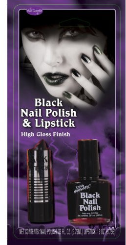 Black Nail Polish & Lipstick Combo