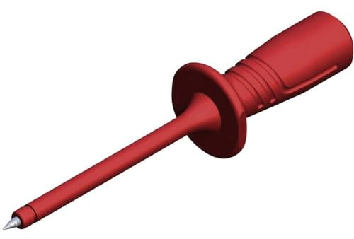 SKS Hirschmann PRUEF 2600 972317101 Sicherheitsbisspitze, steckbar, 4 mm, CAT III, 1000 V, Rot, 1 Stück